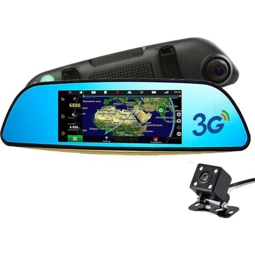 Android 5.0 3G Car DVR FHD 1080P GPS Bluetooth WIFI FM Camera Rearview mirror 7 inch 16GB Dual Lens Video Recorder Dash Cam