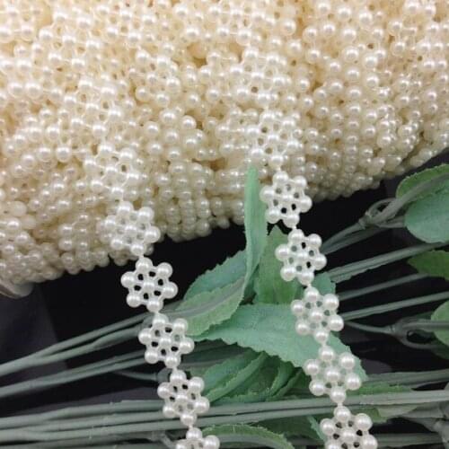 1Yards snowflake Semi-cirle Simulated-pearl Plastic Chain beads DIY Accessory