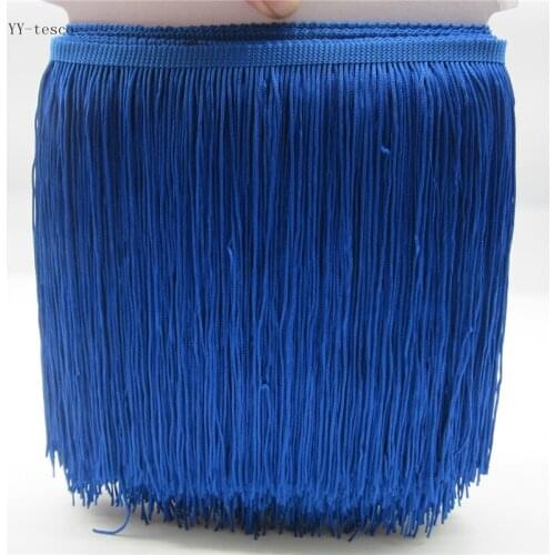1 Yards 20CM Long Lace Fringe Trim Polyester Tassel Royal blue Fringe Trimming Diy Latin Dress Clothes Accessories Lace Ribbon