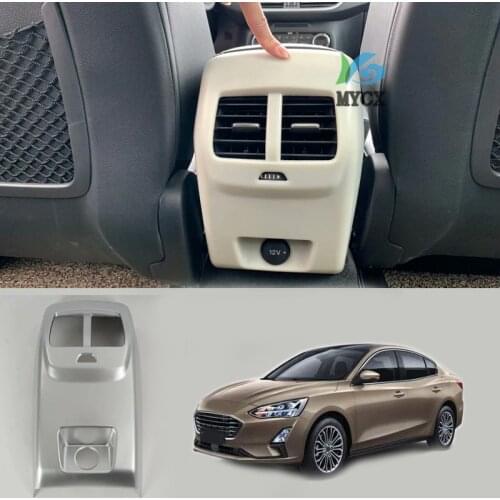 For Ford new Focus Sedan/Hatchback 2019 Interior Matte/Carbon fiber ABS Rear Air Outlet Panel Cover 1PCS Protective Trim