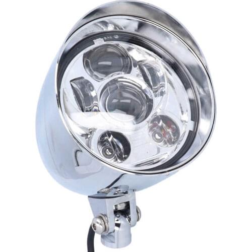 12V Retro Motorcycle Headlight Front Lamp High Low Beam Bright White Light 10mm Mounting Hole Headlight Replacement