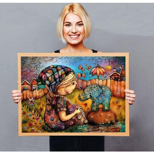 LaoJieYuan 5D DIY Diamond Painting Girl Cartoon diamond Embroidery Cross stitch Embroidery Crafts Decoration