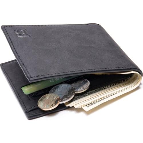 Hot Sale New 1pcs High Quality Fashion Mini Mens Luxury Business Wallet Card Holder Man Purse Coin Bag Zipper Gift For Men