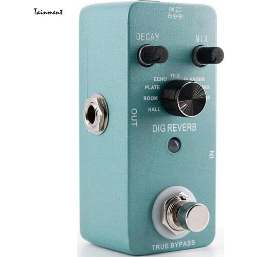 Cuvave Mini Digital Reverb Guitar Effect Pedal 9 Reverb Types True Bypass Fully Metal Shell Guitar Parts & Accessories
