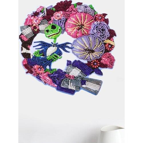 DIY Diamond Painting Wreath Kit for Door Home Wall Decoration Special Shaped Drill Diamond Embroidery Kit Cross Stitch Craft