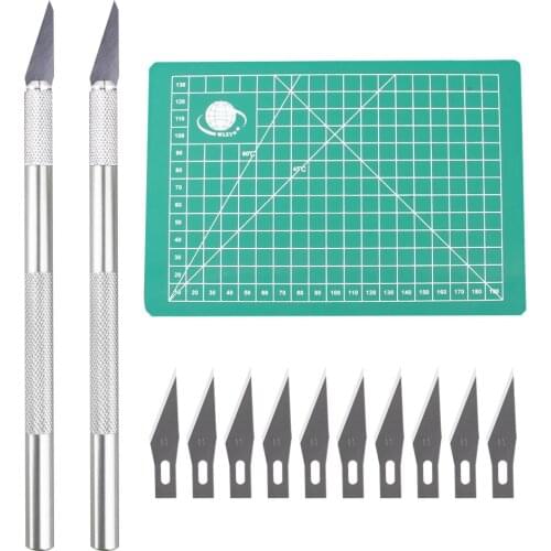 Engraving Non-Slip Metal Scalpel Knife Kit Utility Carving Letter Opening Knifes for Mobile Phone PCB Repair Hand Tools