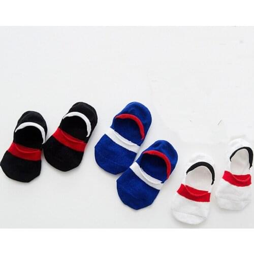 3 pairs/lot children socks 2017 new summer kids boat sock 1 - 9 years cotton boys/girls non-slip invisible socks