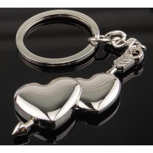 Couple Creative Heart Shape Keychain Car Pendant Key chain Zinc Alloy Keyfob Key Ring Valentines Day romantic Lover Gift SN896
