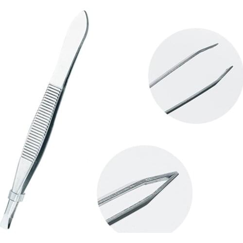 ZtDpLsd 1Pcs Precision Slant Eyebrow Tweezers Non-slip Makeup Remover Tweezer Tools Stainless Steel Face Hair Women Removal Clip