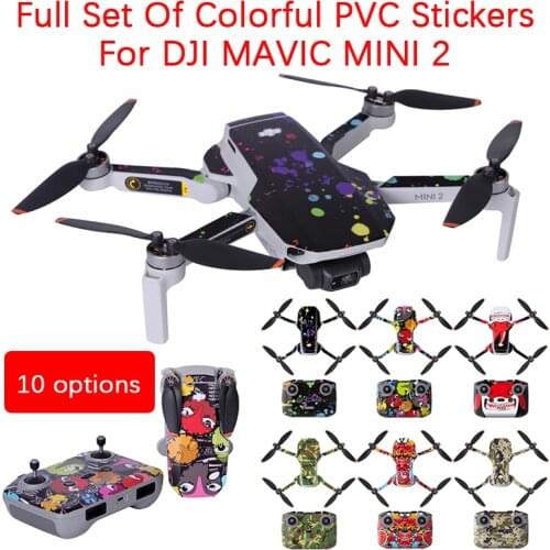 For DJI Mavic MINI 2 Drone Full Set Of Colorful Sticker Protective Film PVC Waterproof Scratch-proof Full Coverage Stickers