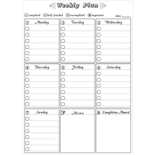 Removable Whiteboard Dry Erase Board Magnets Fridge Refrigerator To-Do List Monthly Daily Planner Schedule Magnetic Board