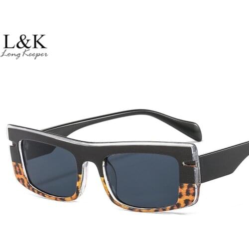 Vintage Rectangle Sunglasses Women Men Fashion Travel Small Sun Glasses Ladies Retro Leopard Black Eyewear Shades UV400 Oculos