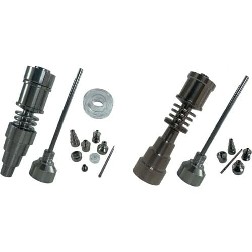 Titanium Nail with Carb Cap for Enail - Universal Male Female - 20mm Coil - 10mm 14mm 18mm