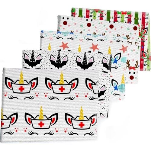 Fabric Cartoon Unicorn Pattern Printed Polyester Cotton Twill Fabric 50*145CM Patchwor Printed