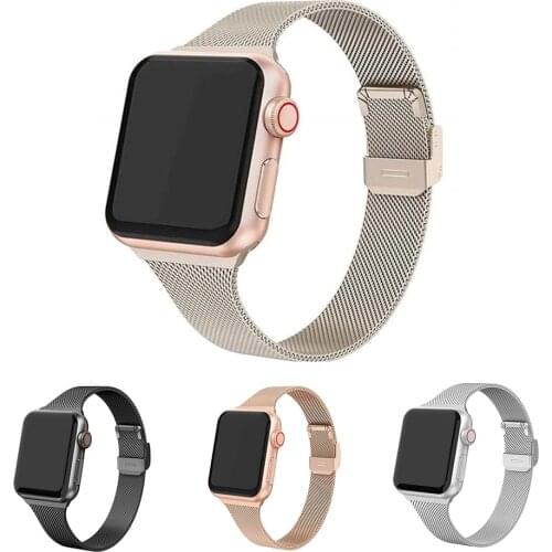 Thin Waist Strap For Apple iWatch Series Band Stainless Steel Metal Band for Apple Watch 5 Band 38mm-44mm Luxury