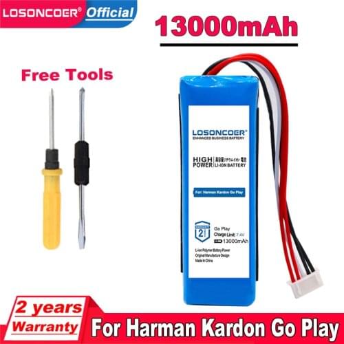 TOP LOSONCOER 13000mAh GSP1029102 01 Battery For Harman Kardon Go Play Mini For JBL Go Play CP-HK06 Bluetooth Speaker Battery
