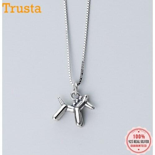 TrustDavis Fashion Real 925 Sterling Thai Silver Sweet Hobbyhorse Charm Pendant Handmade DIY Accessories Wholesale Jewelry DZ483