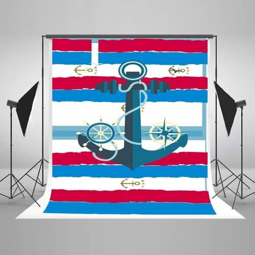 VinylBDS Sailing Day Photographic Background Red And Blue Stripes Fondos De Estudio Fotografia Cotton Washable Photo Backdrops