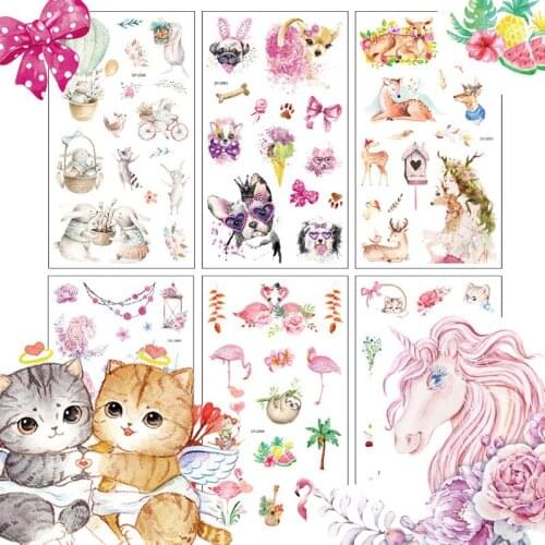 Explosive American Country Cat Cartoon Animal Stickers Hand Account Decoration Luggage Sticker Unicorn Transfer Sticker
