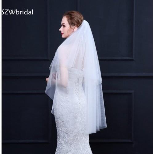 New Arrival White Ivory Bridal veil 2021 Cheap Wedding accessories velo voile mariage Accesorios mujer Cheap wedding veil