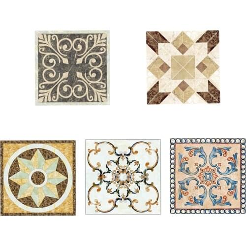 10pc / Pack Waterproof Adhesive Tile Stickers 8x8cm Kitchen & Bathroom Backsplash Peel and Stick Wall Tile Floor Sticker