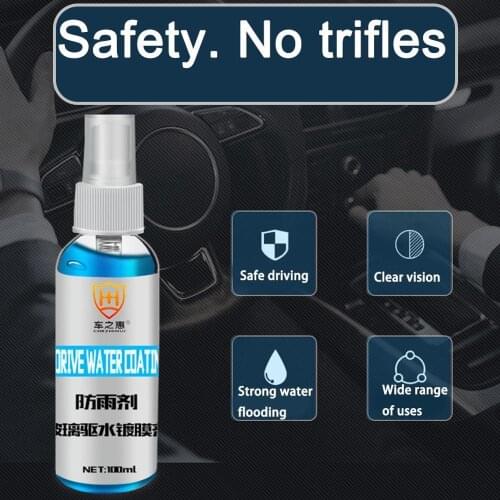 100ML Car Care Front Windshield Windscreen Mirror Glass Protective Spray Window Water Repellent Anti-rain Hydrophobic Coating