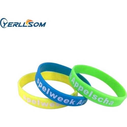 150pcs/lot YERLLSOM High Quality Wholesale Cheap silicone bracelets with print personal logo for events Y20062901