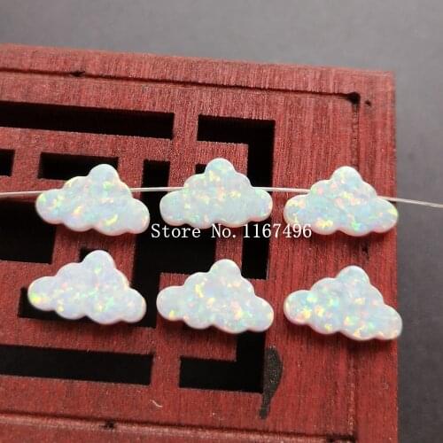 20pcs/lot 7.3X12mm Synthetic Cloud Opal for DIY Jewelry Necklace Created Cloud Opal for Bracelet