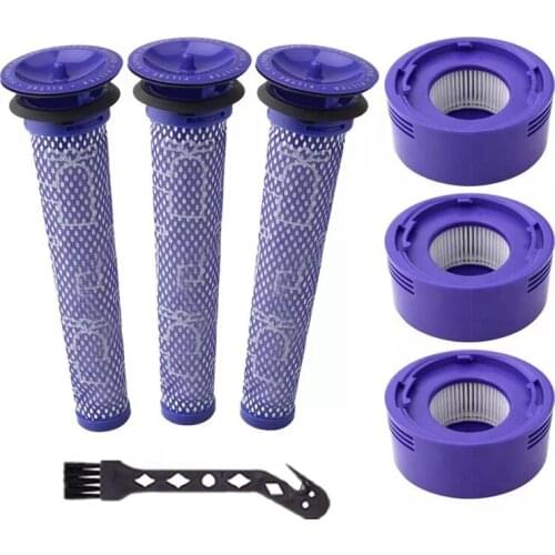 3 Pack Pre-Filters and 3 Pack HEPA Post-Filters Replacements for Dyson V7 V8 Cordless Vacuum Cleaner