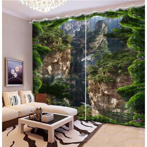 3D Curtain Fashion Customized Cliff Landscape Curtains For Bedroom Custom Any Size Curtain Blackout Curtain Living Room