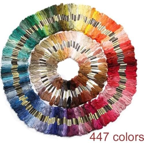 447 colors Embroidery Thread Cross Stitch Floss Skeins Threads DIY Cotton Sewing Threads Skein Kit Full Range Of Colors