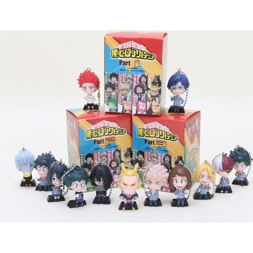 Anime My Hero Academia Keychain Figure Midoriya Izuku Todoroki Shoto Todoroki Shoto Ochaco Uraraka PVC Key Chain Keyrings 3cm