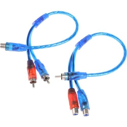 Car Audio Cable 1 Male To 2 Female/ 1 Female RCA 2 Male Adapter Cable Wire Splitter Stereo Audio Signal Connector