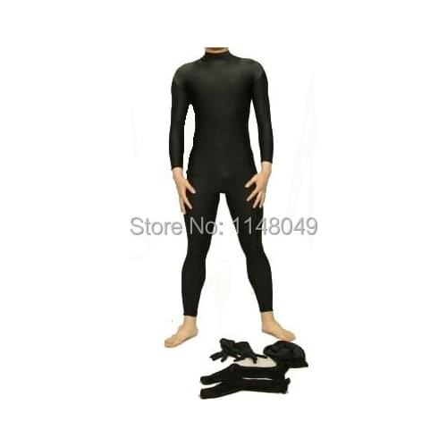 Free Shipping Spandex Zentai Suit Bodysuit Removable Hood Stockings and Gloves Tight
