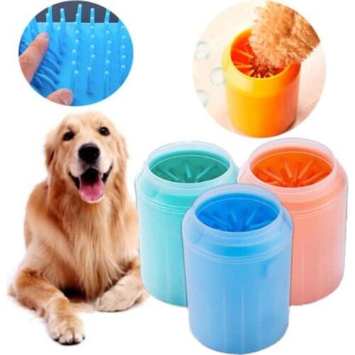 Dog Paw Cleaner Cup Soft Silicone Combs Portable Pet Foot Washer Cup Paw Clean Brush Quickly Wash Dirty Cat Foot Cleaning Bucket