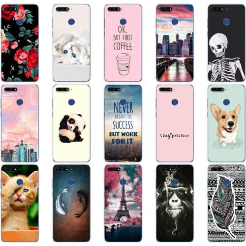 For Huawei Honor 7C 5.7 Inch Case Cover Soft Silicon TPU Cute Cover Back Protective Phone Case For Huawei honor 7c Aum-L41 funny
