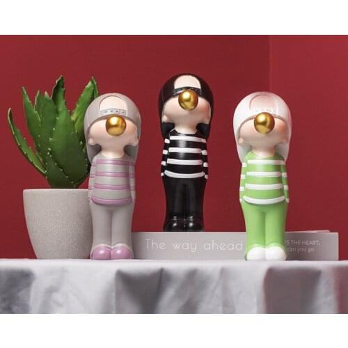 Modern Creative Girl Resin Art Statue Gift Boy Sculpture Ornament Home Decoration Tabletop Figurines Home Decoration Accessories
