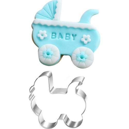 Baby Car Cookie Cutter Stainless Steel Biscuit Knife Baking Fruit Cut Kitchen Tools Embossing Printing