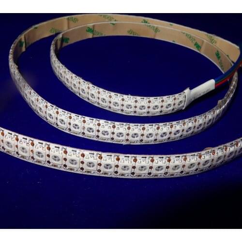 Addressable 1m 144LEDs/m DC5V WS2812B led pixel strip,waterproof in silicon coating;IP65,with 144pixels/M;WHITE PCB