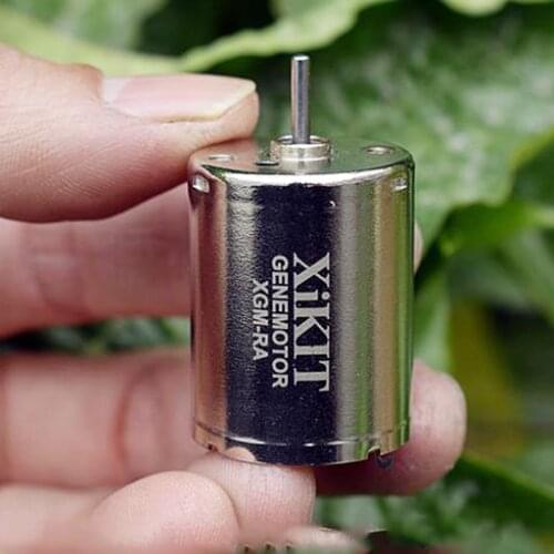 GENEMOTOR DC 24V-36V Precious Metal Brush Electric 370 Motor 2500RPM Micro Current Low Speed Long Shaft Mini Motor Dia. 24.4mm