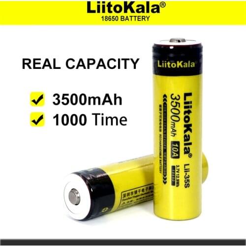 2 PCS LiitoKala Lii-35S New 18650 battery 3.7V 3500mAh rechargeable lithium battery for LED flashlight+DIY pointed
