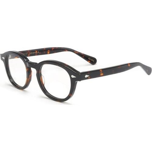 Fashion Acetate Round Glasses Men Vintage Eyewear 10 Colors Johnny deeo High Quality Optical Eyeglasses Frames 46mm