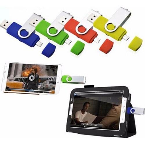 Fashion Capacidade total OTG usb flash drive pen drive 64 GB 32 GB 8 GB 16 GB dupla externa do smartphone stick usb pendrive