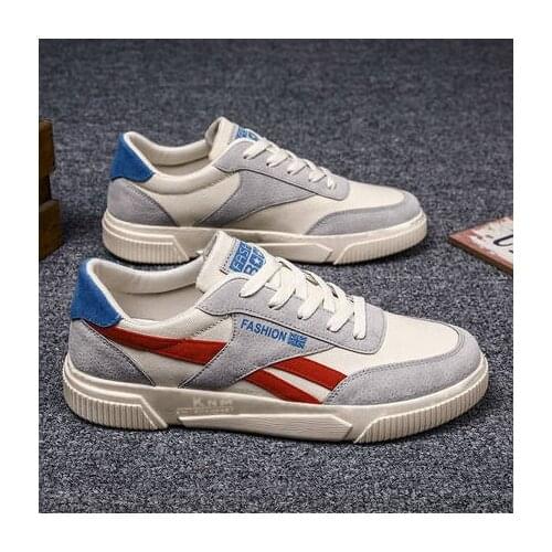 Men Canvas Shoes Platform Sneakers 2021 Fashion Color Matching Leather Stitching Casual Shoes Spring Autumn Comfortable Shoes