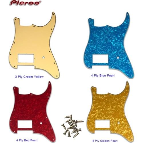 Pleroo Custom Guitar Parts - For USA/ Mexico 11 holes Strat spec Blank Pickguard With bridge PAF Humbucker Scratch Plate