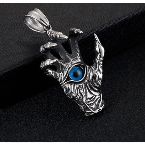 Stainless Steel Devil Hand Evil eye Huge Pendant Mens Biker Punk Pendant KL005 JP