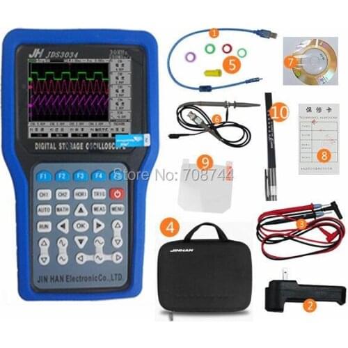 JDS3034 Series Handheld Digital Storage Oscilloscope, 30MHz,Four Channel,250MSa/s Sample Rate