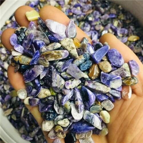 Natural crystal gemstone macadam landscape decoration mineral specimen purple dragon gold