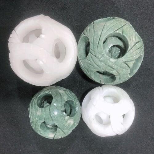 Natural Crystal Quartz Green White Linglong Sphere Energy Ball Reiki Stones Home Office Aquarium Decoration Accessories Gemstone