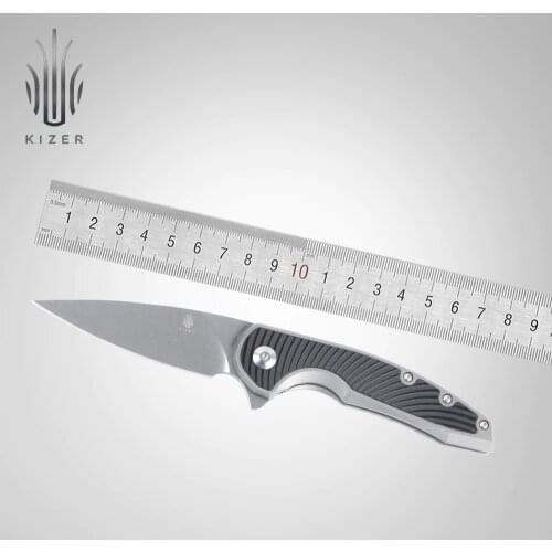 Kizer folding knife KI4518 Ginesis 2020 new arrivals titanium knife carbon fiber handle camping knife
